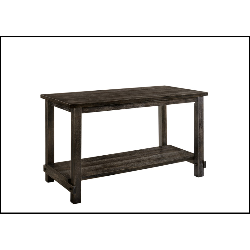 Ensemble de salle à manger à hauteur de comptoir 7 pièces Martha II patiné gris avec table spacieuse et chaises confortables, parfait pour les intérieurs modernes et rustiques.