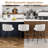25.3" H Modern Counter & Bar Stool with Large Seat and Back, White Boucle-711849809