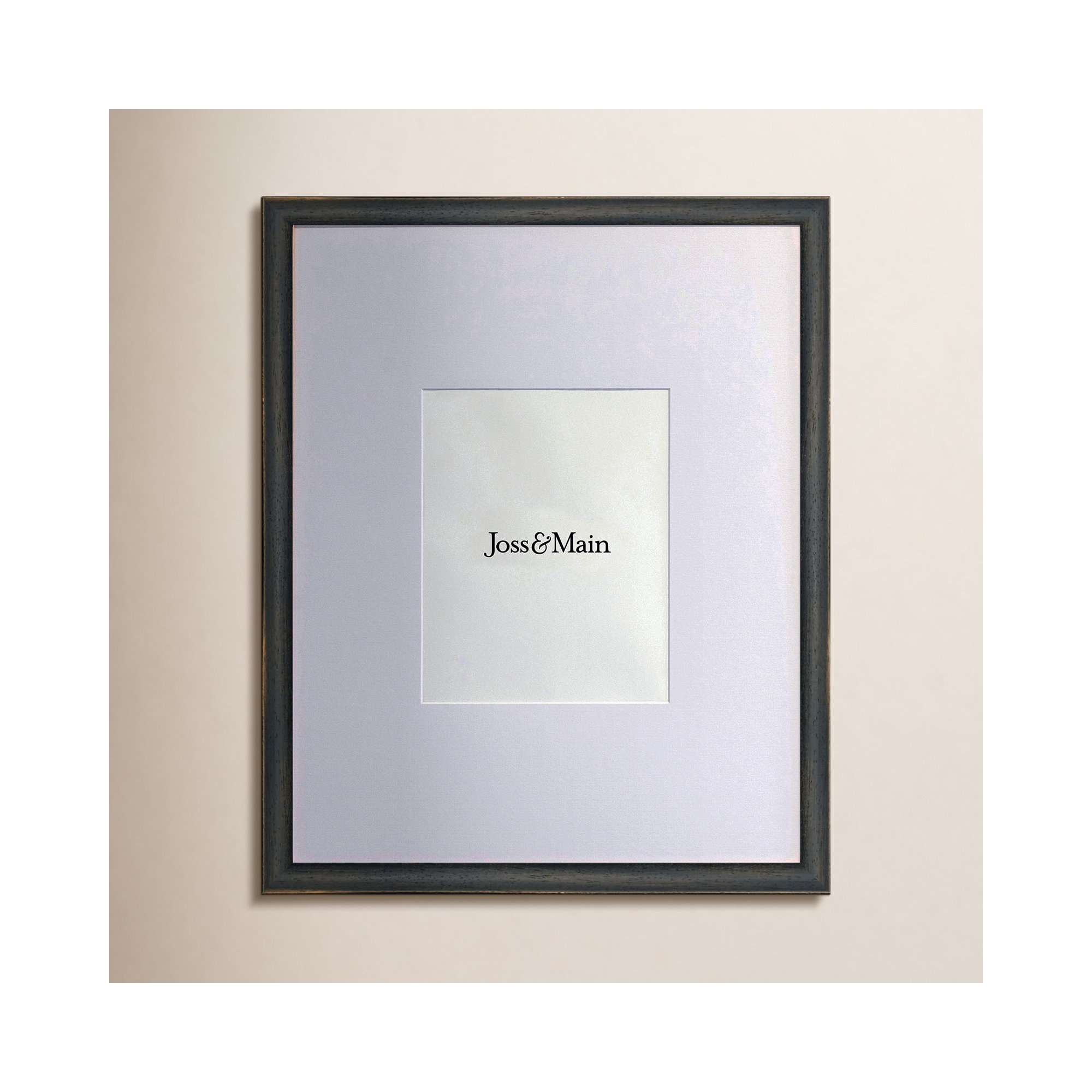 Mabe Wood Beveled Picture Frame with Mat, Black, 20" x 30"