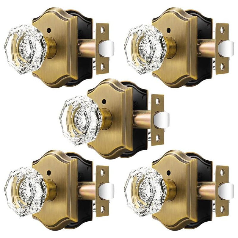 Boutons de porte en cristal Crystal, Bronze Antique