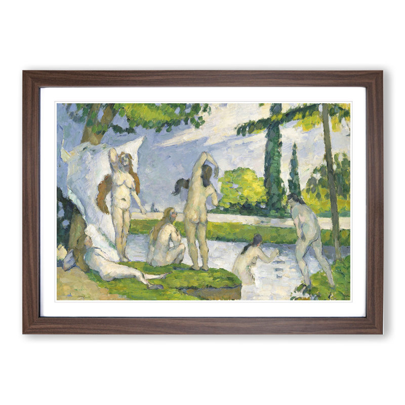 Bathers Vol.1 by Paul Cezanne - Picture Frame Painting, 27cm H x 36cm W x 2cm D, Walnut Framed