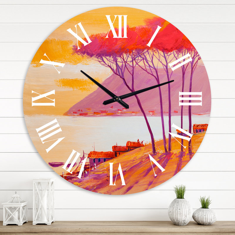 Horloge murale jaune, Grand