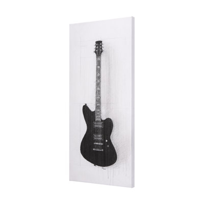 Guitar II a Hand Embelished Textured Canvas
