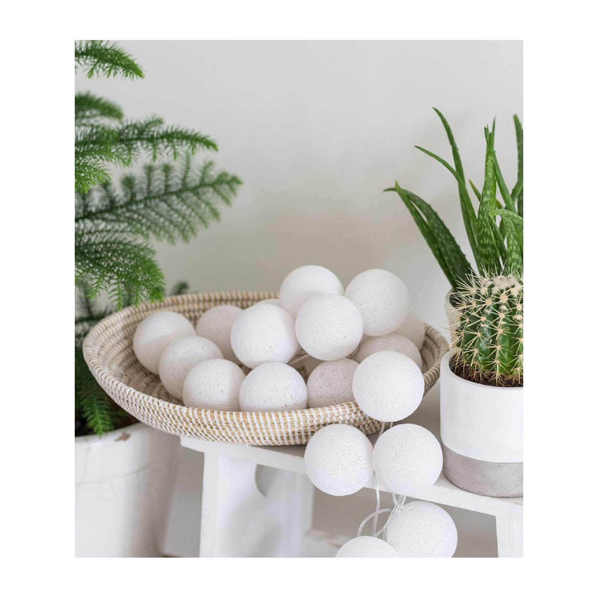 149'' Globe String Lights, Black/Mint/White, 3" H x 290" L x 5" D, 50 Lights