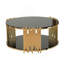 Table basse circulaire en acier inoxydable