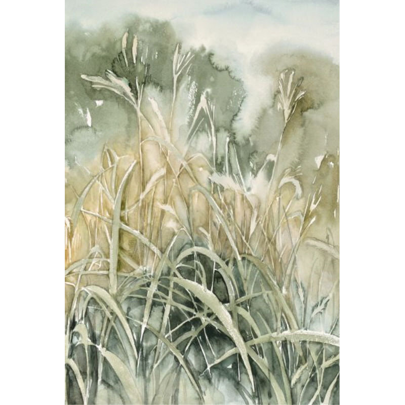 Forest Plant II Painting by Sara Brown, 53" H x 36" W x 1.5" D, Knife Gel
