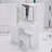 37" Middle Size Left Bedside Cabinet Vanity Table + Cushioned Stool, Large Sliding, Touch Control, Tri-Color Switching, Brightness Adjust LED Mirror, High Capacity Storage, Suitable For Middle Space-961549898
