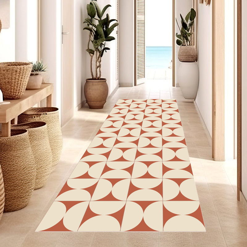 Arnold Vinyl Machine Printed Area Rug, Rectangle 2'7.5" x 9'10.1"