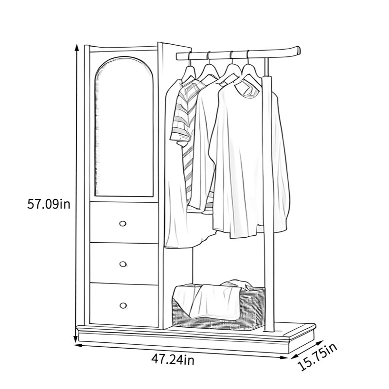 Armoire à 3 tiroirs Ash & Rattan