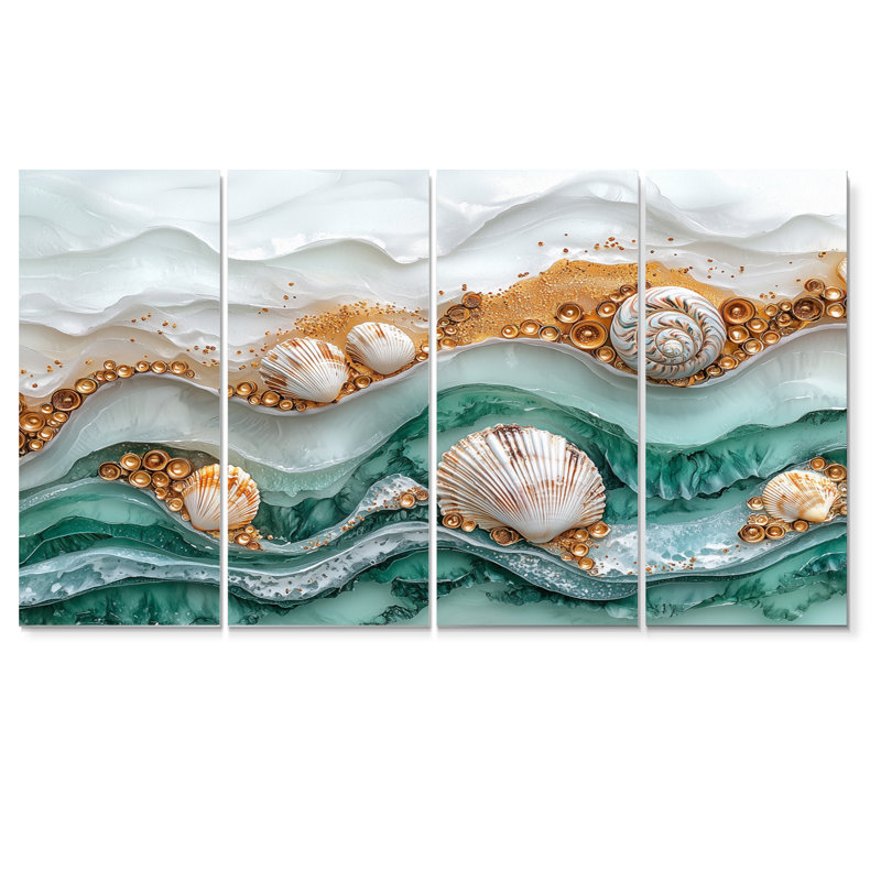 Schaal - décoration murale bord de mer - art mural nautique, H 28 po x l 48 po, 4
