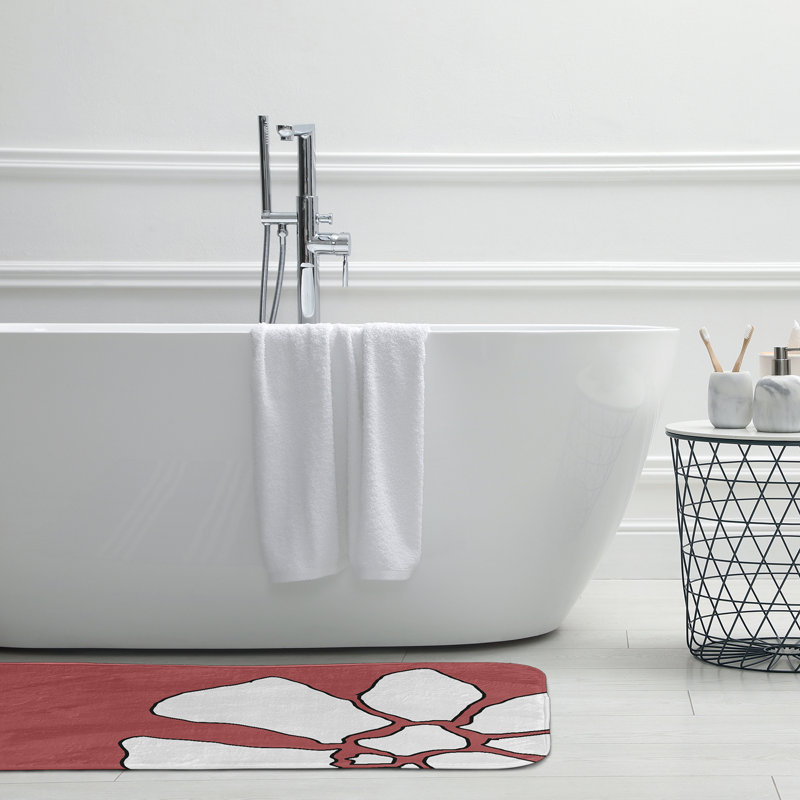 Tapis de bain Petal Lines, L 21 po x L 34 po, Orange
