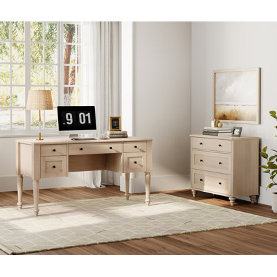 This 2-Piece Bedroom Set Includes 3 Drawer Dresser And Writing Desk. The Set Offering Ample Storage Space For Book And Accessories. It's Designed With
