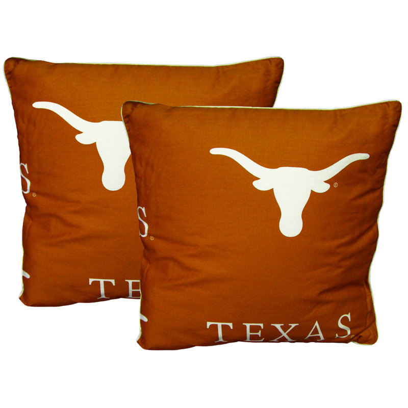 NCAA Square Pillow Cover & Insert, Texas