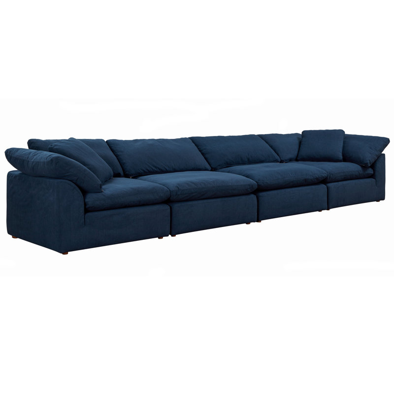 Mielke Cloud-Inspired 176" 4 Piece Oversized Deep Lounge Slipcovered Modular Sofa | Performance Fabric Washable Water-Resistant Stain-Proof | Deep-Seating Down-Filled Couch | Plush Cushions, Modern Design