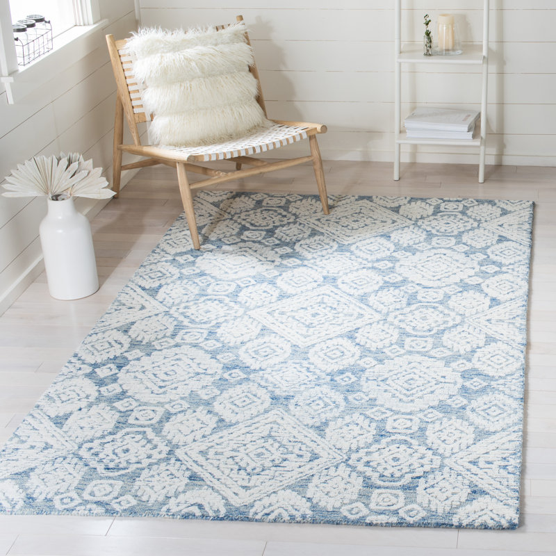 Metro Hand Tufted Indian Wool And Cotton With Latex Oriental Rug, Rectangle 8' x 10'