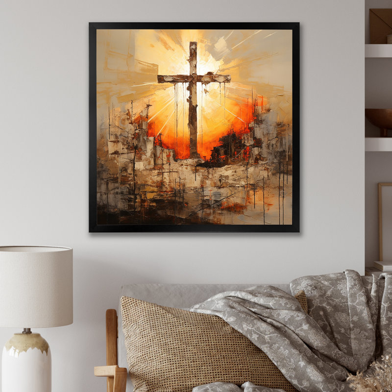 Impression sur toile, "Religion minimalisme", Cadre simple noir, H 30 po x l 30 po x P 1 po