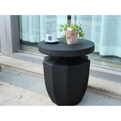 Table de décoration de jardin de 20,3 po de hauteur - côté patio moderne avec faux lit H et fonctionnel