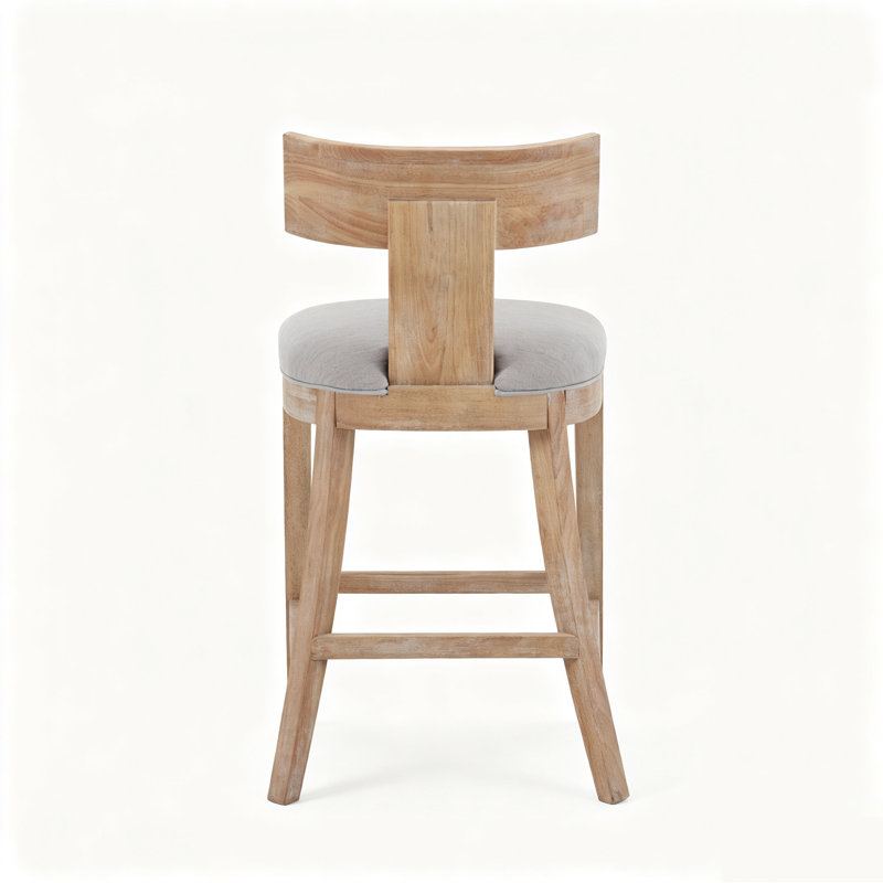 Ensemble de 2 tabourets de comptoir 26,5 po, tabourets de bar rembourrés à hauteur de comptoir avec dossier confortable, structure en bois d'hévéa massif, dossier, repose-pieds et tabourets de bar