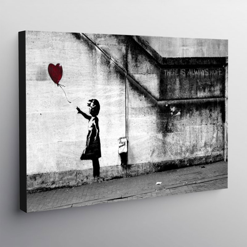 Balloon Girl There Is Always Hope by Banksy - Wrapped Canvas Print, 20.5cm H x 30.5cm W x 3.8cm D