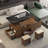 Lift-Up Coffee Table with Stools and Storage