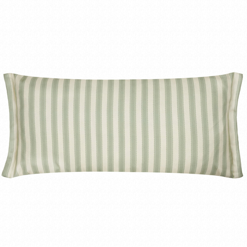 Chinese Lanterns Down Blend Striped Green Rectangular Throw Cushion