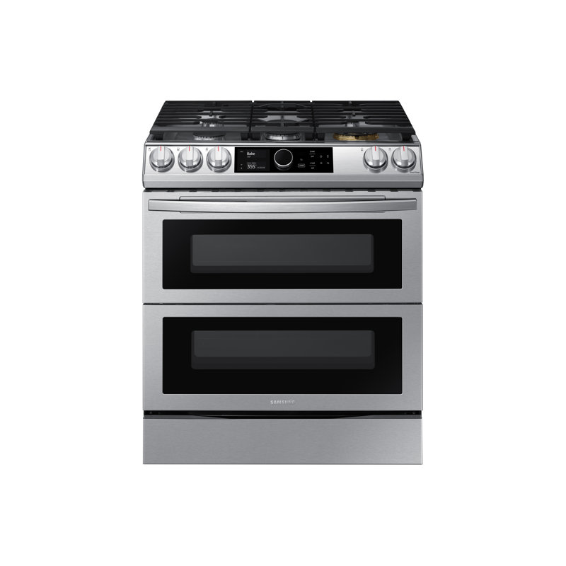 Cuisinière à gaz 30 po 6,3 pi³ à double combustible avec plaque chauffante et friture
