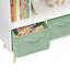 Bibliothèque pour enfants avec tiroirs en tissu pliables, présentoir à livres pour enfants, armoire de rangement pour jouets, blanc / vert