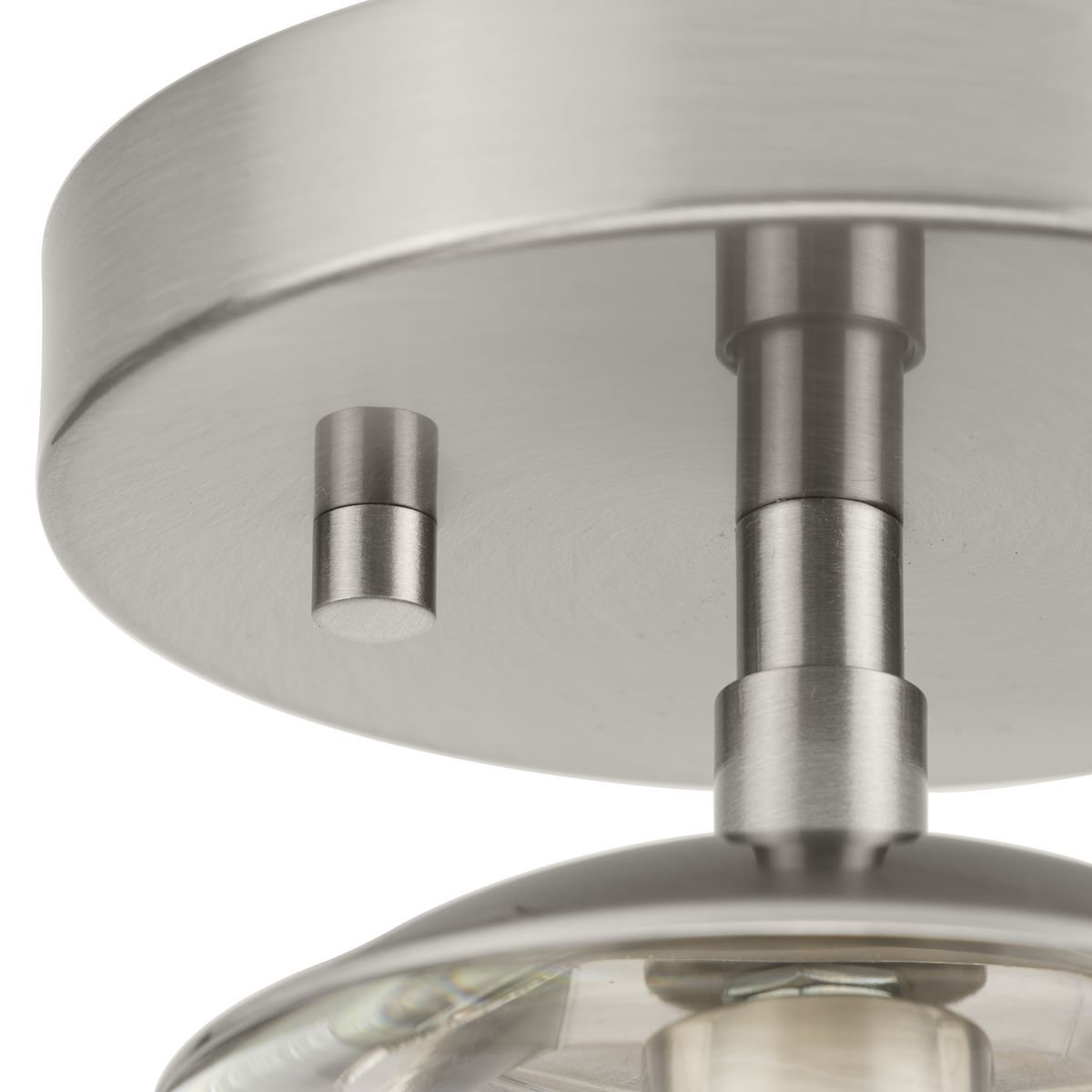 Single Light Flush Mount, Brushed Nickel