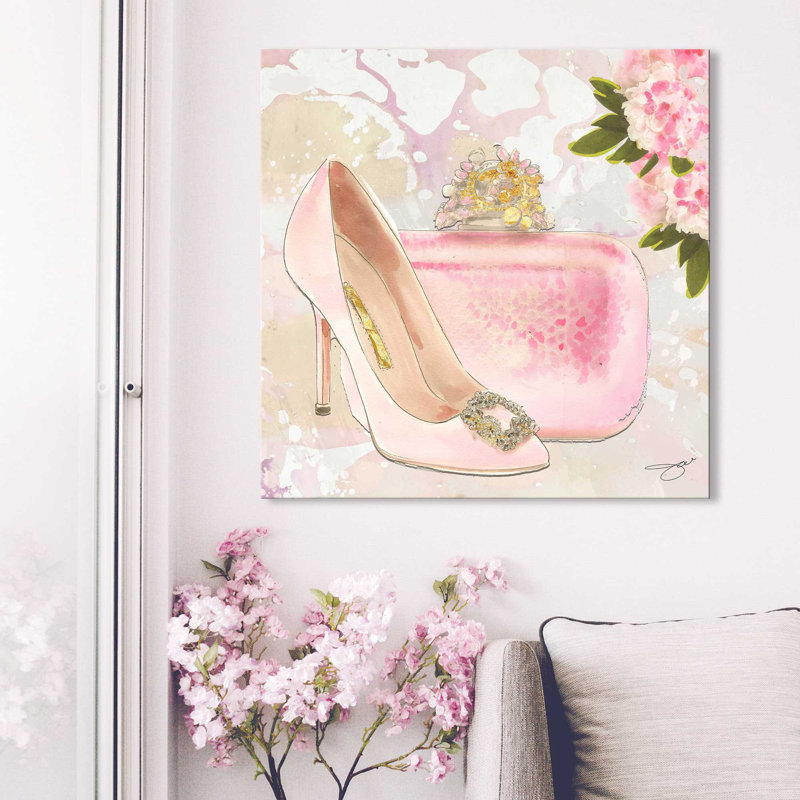 «Pink Shoes (Square)» par Jodi - impression, Toile tendue, H 36 po x l 36 po x 1,5 po