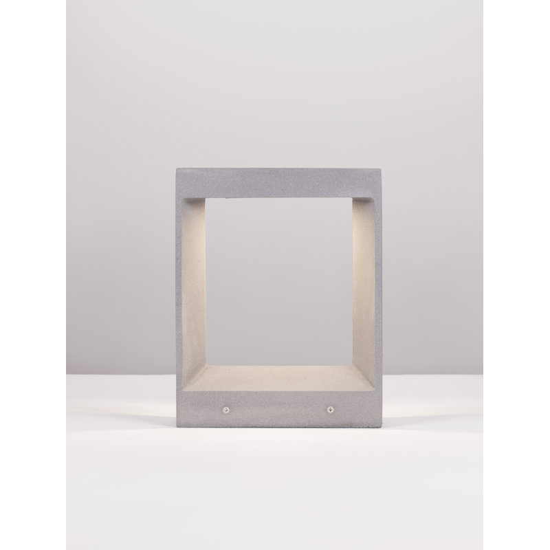 Grey Integrated LED Concrete Bollard Light, 35cm H x 28cm W x 10cm D