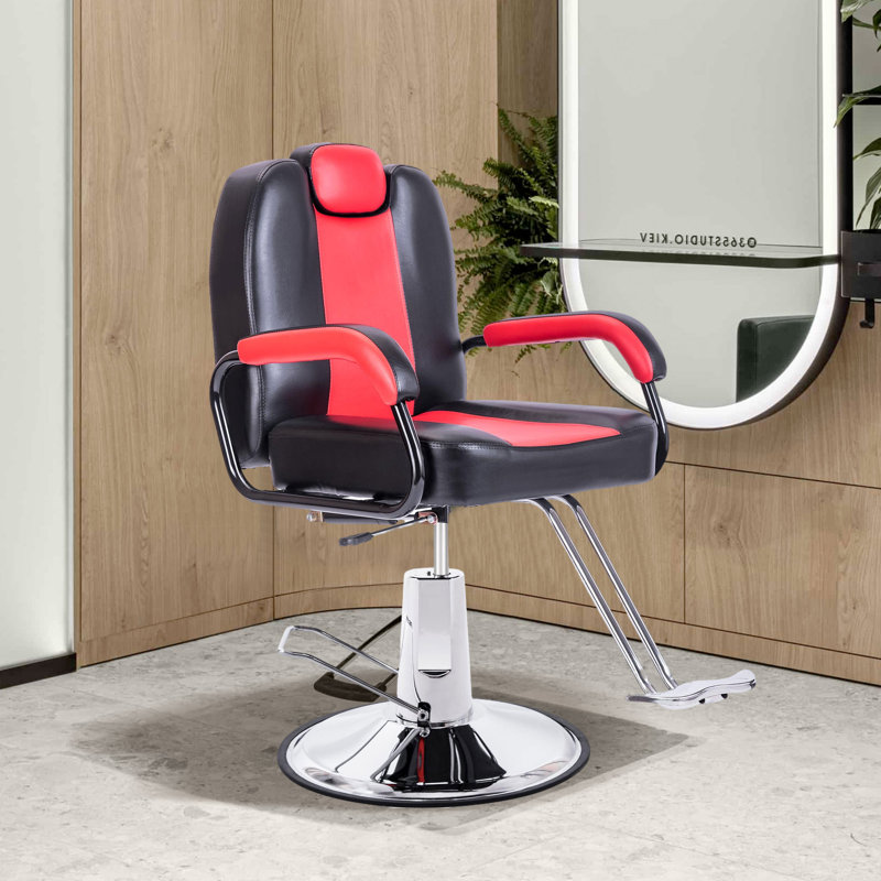 Fauteuil inclinable pivotant en cuir Alsacia Vegan, Similicuir rouge