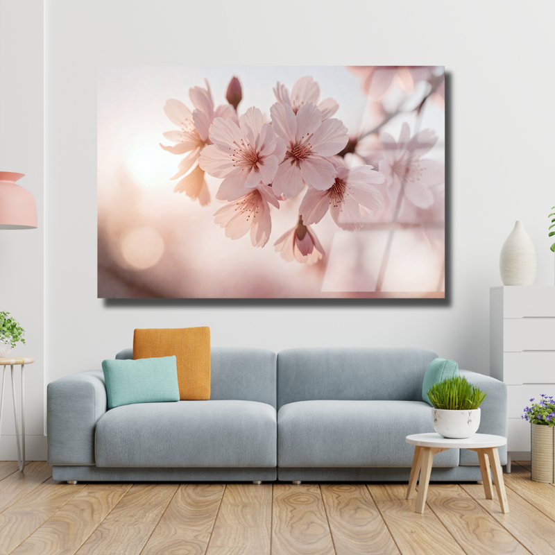 Cherry Blossom Tempered Glass Wall Art, 12" H x 16" W