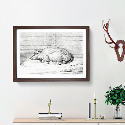 A Sleeping Pig by Jean Bernard - Framed Print