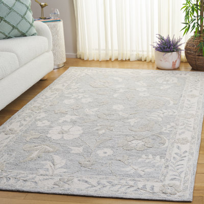 Metro 202 Hand Tufted 50% Wool; 30% Pet; 20% Cotton Floral Rug