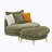 Oversized Reading Chair Upholstered Chaise Lounge Chair Barrel Chair with Ottoman-1063690110