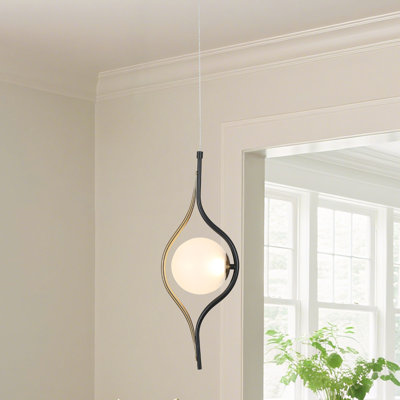 Essinger 1 - Light Modern Unique/Statement Black/Brass LED Pendant Light