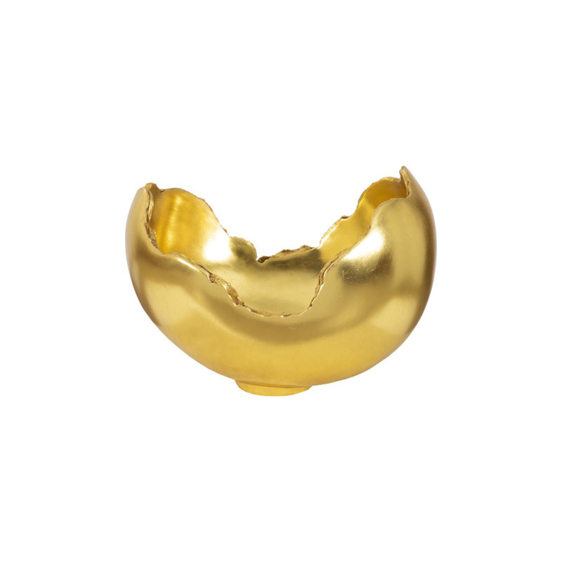 Bol Burled, résine, finition feuille d'or