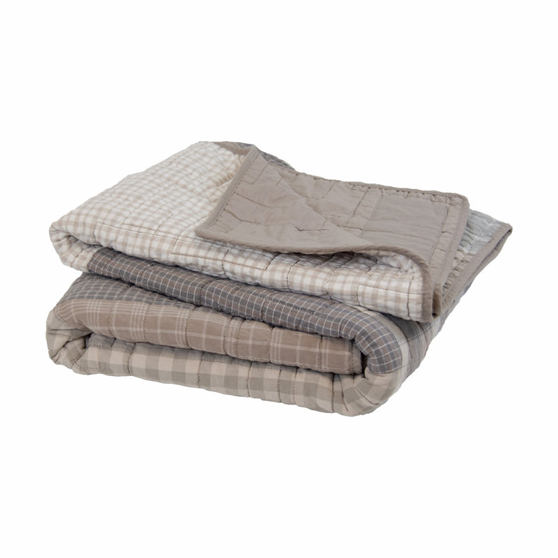Donna Sharp Smoky Square Pieced Cotton Throw