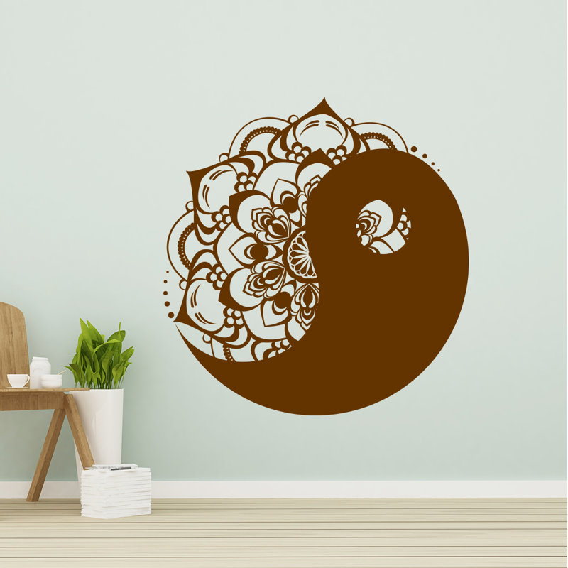 Adhésif décoratif mandala bohémien, H 42 po x l 42 po, Brun
