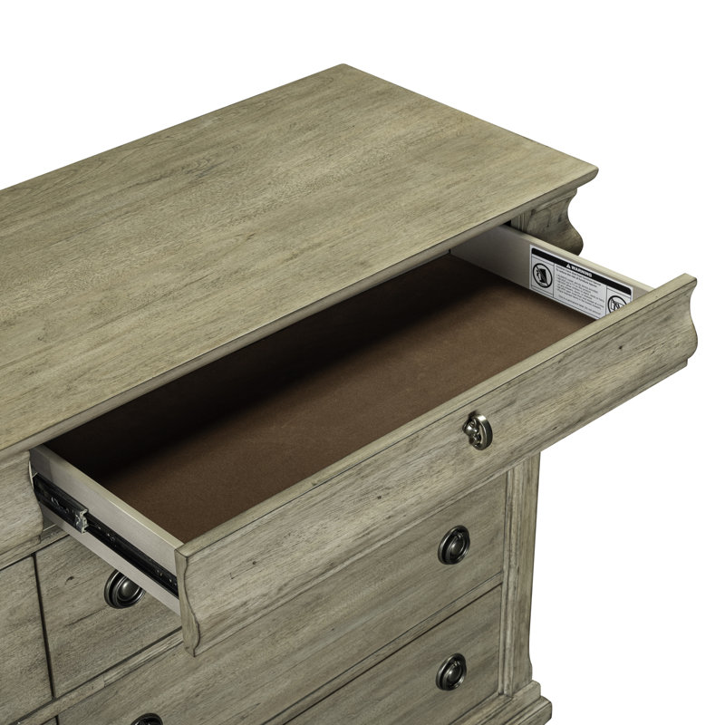 Ensemble de lit-bateau très grand Lenny, commode et miroir, commode et table de chevet, Très grand, Brun clair