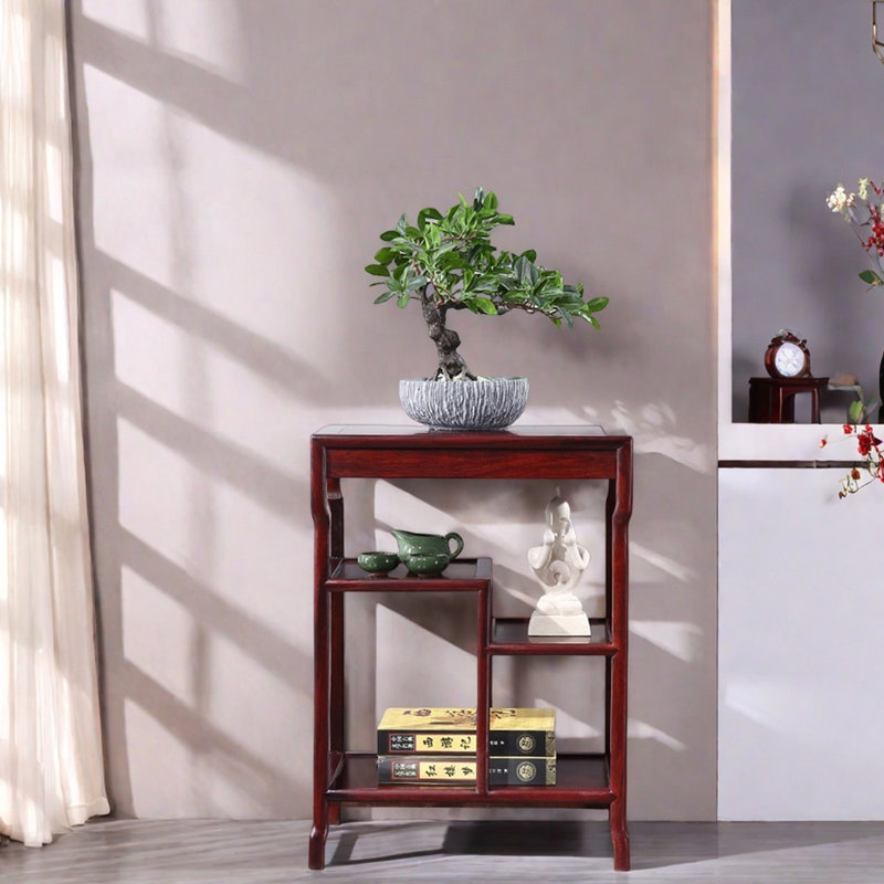 Simple multi-layer solid wood shelving