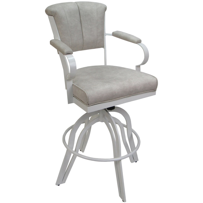 Raddie Swivel Metal Bar Stool 30" Seat, Cream, White