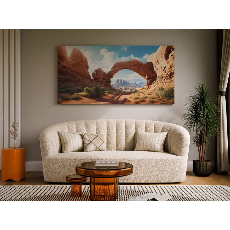 Parc national des Arches, Utah, art mural horizontal, impression de voyage à l'aquarelle, H 20 po x l 40 po x P 1,5 po