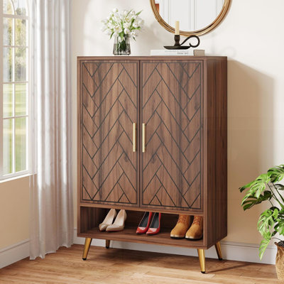 Armoire de rangement pour chaussures 29,52 pouces à 6 niveaux avec portes
