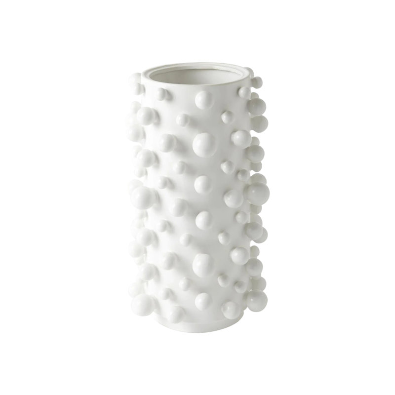 13.5" Ceramic Table Vase, Matte White