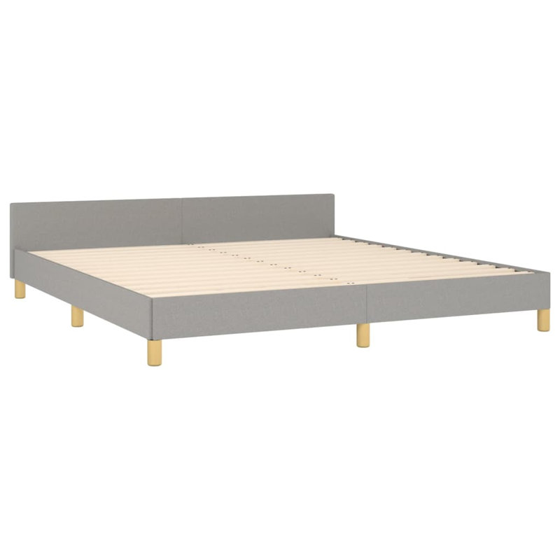 Base de lit en tissu Pranavi vidaXL, support de lattes, sans matelas, Gris clair, Très grand californien