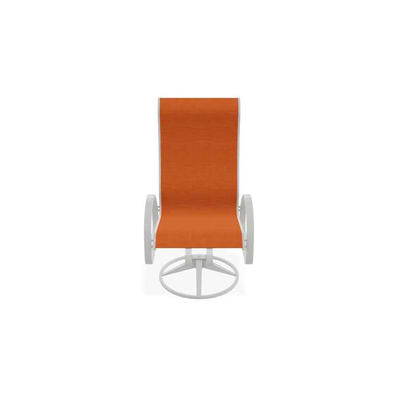 Fauteuil de patio pivotant Hiraku, Neige texturée, Toile Sunbrella® tangerine
