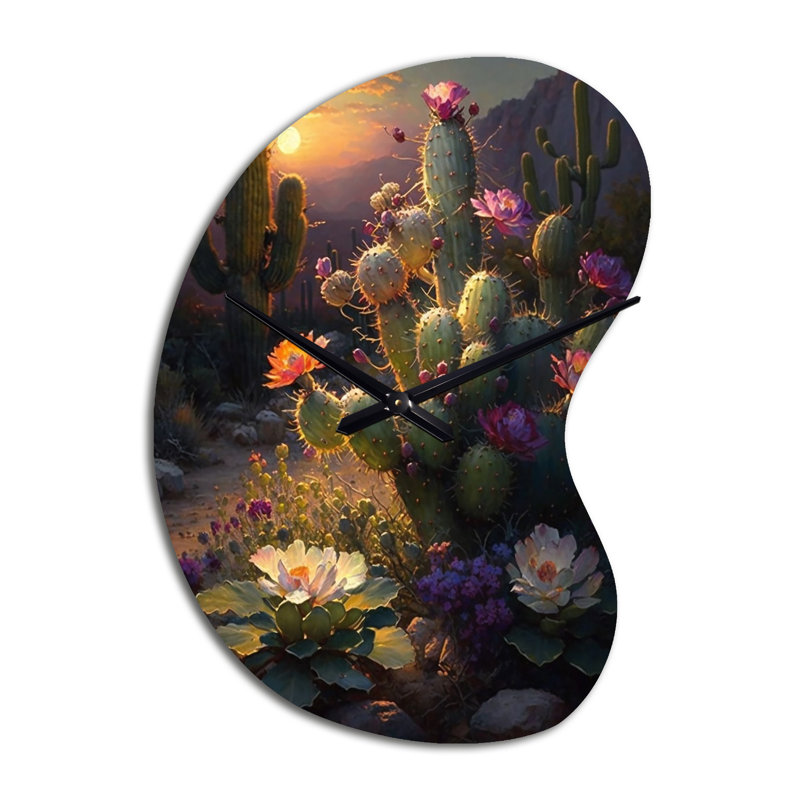 Horloge murale Cactus In Desert I, Grand