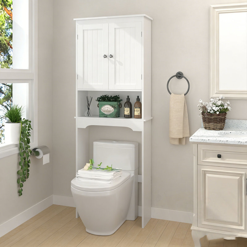 Armoire de rangement avec portes doubles et tablettes ouvertes