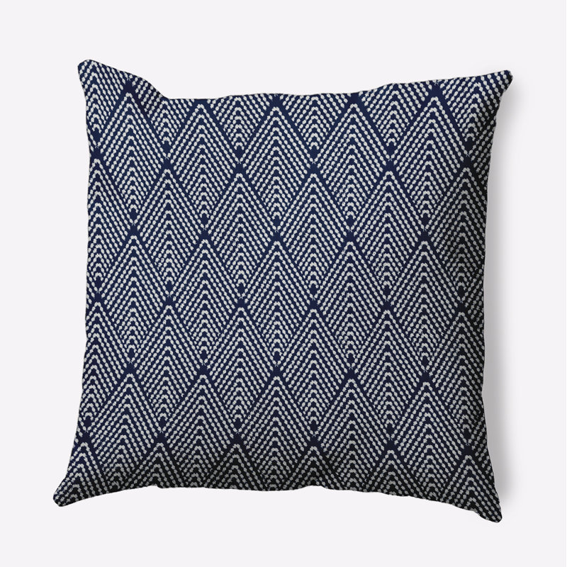 Housse et insert de coussin carré d'extérieur Mangham, H 16 po x l 16 po, Motifs géométriques, bleu marine